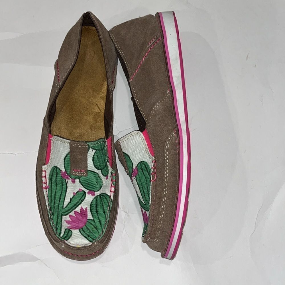 Ariat unisex cactus print slipon leather loafers